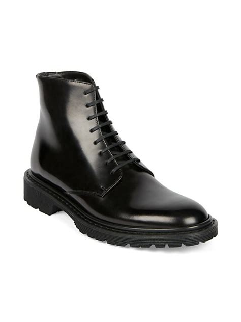 Saint Laurent Cesna Leather Combat Boots 